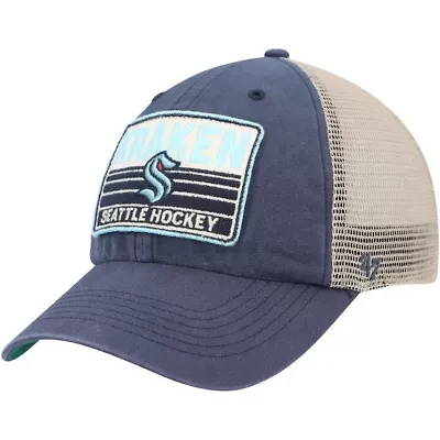 NHL Deep Sea Blue/Natural Seattle Kraken Four Stroke Clean Up Snapback Hat