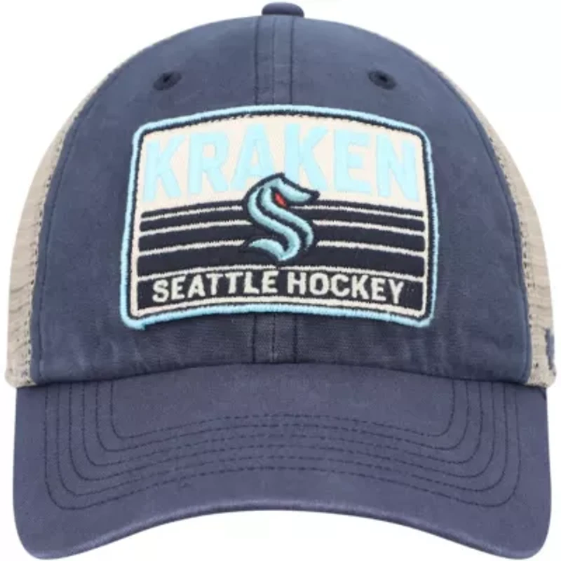 NHL Deep Sea Blue/Natural Seattle Kraken Four Stroke Clean Up Snapback Hat