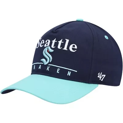 NHL Deep Sea Blue/Light Seattle Kraken Super Hitch Adjustable Snapback Hat