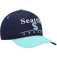 NHL Deep Sea Blue/Light Seattle Kraken Super Hitch Adjustable Snapback Hat