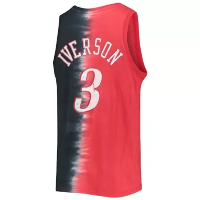 NBA Allen Iverson Philadelphia 76ers Hardwood Classics Tie-Dye Name & Number Tank Top
