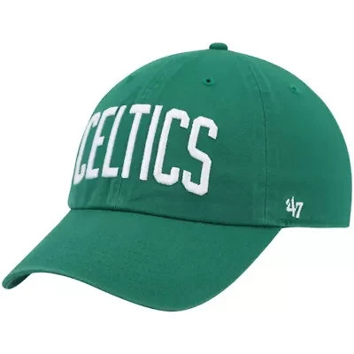 NBA Kelly Boston Celtics Clean Up Wordmark Adjustable Hat