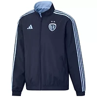 MLS Navy/Light Sporting Kansas City 2023 On-Field Anthem Full-Zip Reversible Team Jacket