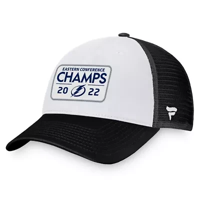 NHL Fanatics Tampa Bay Lightning 2022 Eastern Conference s Locker Room Trucker Adjustable Hat
