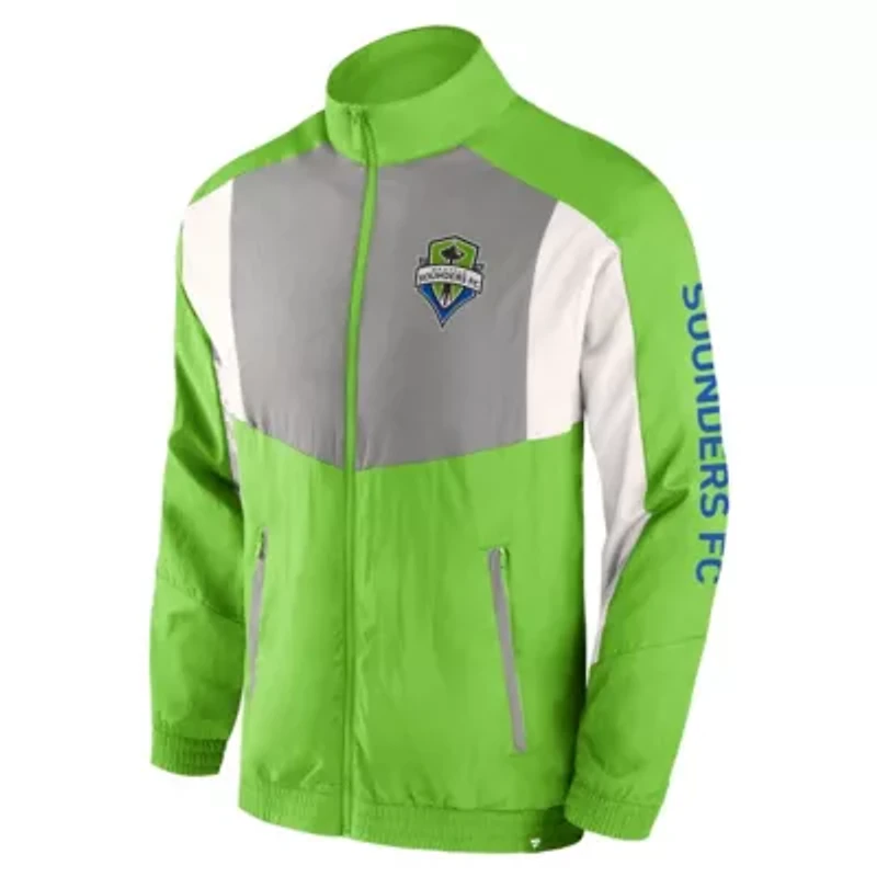 MLS Fanatics Rave Seattle Sounders FC Net Goal Raglan Full-Zip Track Jacket