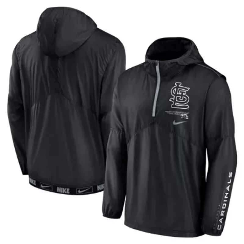 MLB Nike St. Louis Cardinals Authentic Night Game Performance Half-Zip Windbreaker