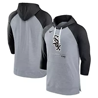Chicago White Sox MLB Nike Gray/ Baseball Raglan 3/4-Sleeve Pullover Hoodie