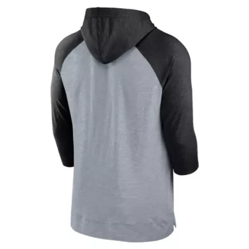 Chicago White Sox MLB Nike Gray/ Baseball Raglan 3/4-Sleeve Pullover Hoodie