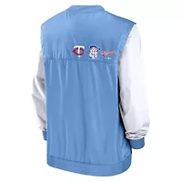 MLB Nike White/Light Minnesota Twins Rewind Warmup V-Neck Pullover Jacket