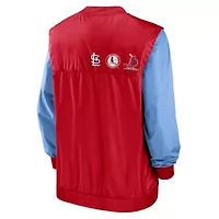 MLB Nike White/Red St. Louis Cardinals Rewind Warmup V-Neck Pullover Jacket