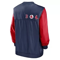 Boston Red Sox MLB Nike White/Navy Rewind Warmup V-Neck Pullover Jacket