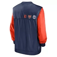 MLB Nike White/Navy Detroit Tigers Rewind Warmup V-Neck Pullover Jacket