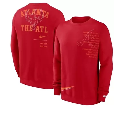 MLB Nike Atlanta Braves Statement Ball Game Fleece Pullover Sweatshirt
