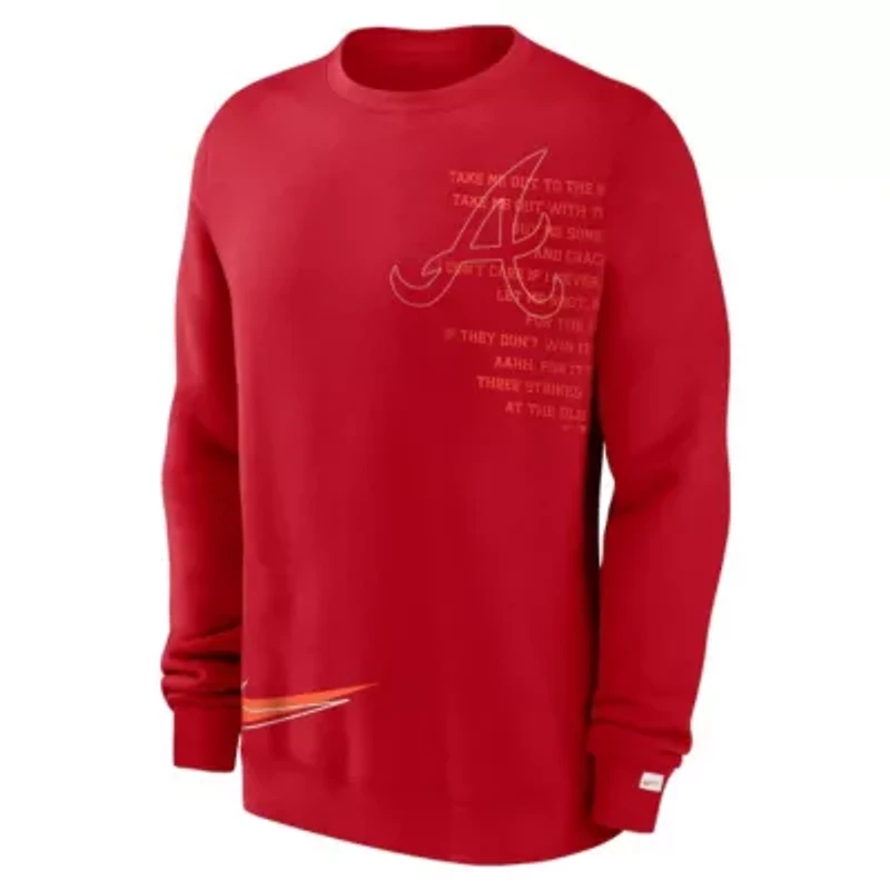 MLB Nike Atlanta Braves Statement Ball Game Fleece Pullover Sweatshirt
