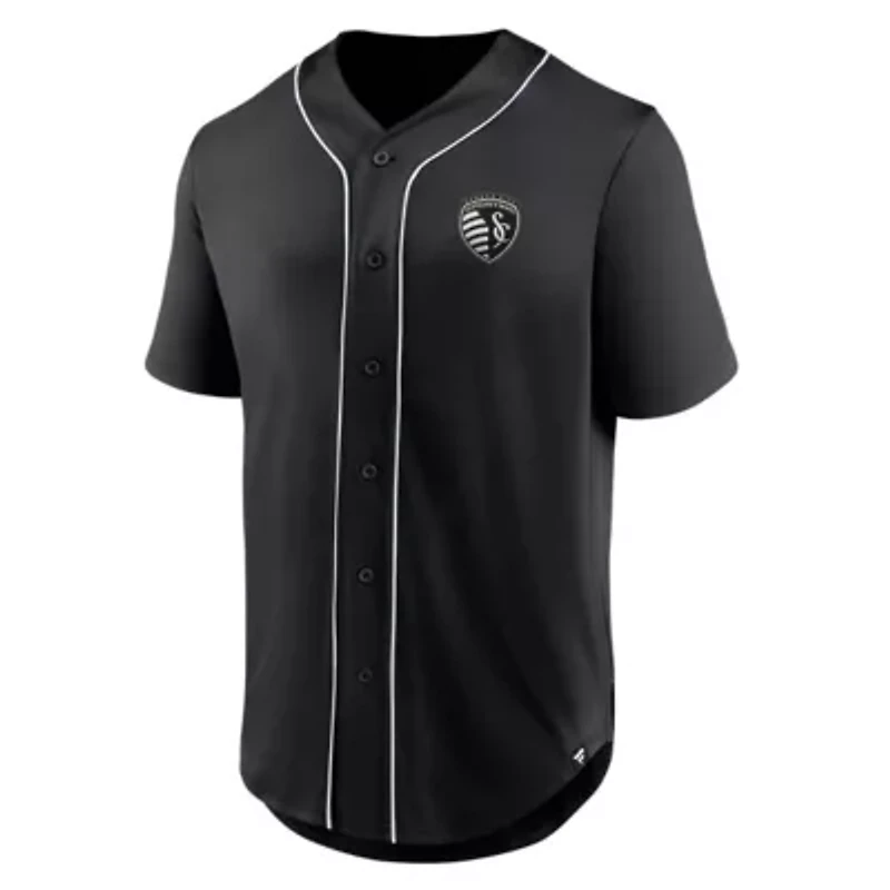 MLS Fanatics Sporting Kansas City Third Period Fashion Baseball Button-Up Jersey