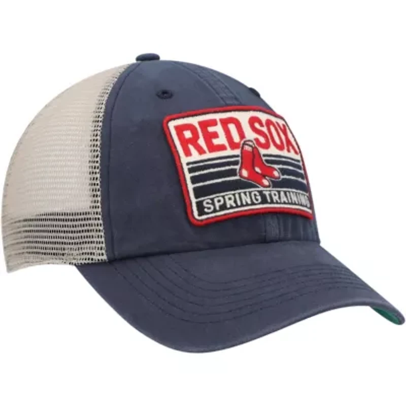 Boston Red Sox MLB Navy/Tan Boston Sox Four Stroke Clean Up Trucker Snapback Hat
