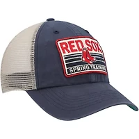 Boston Red Sox MLB Navy/Tan Boston Sox Four Stroke Clean Up Trucker Snapback Hat