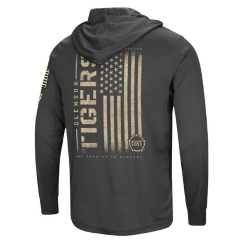 NCAA Clemson Tigers Team OHT Military Appreciation Long Sleeve Hoodie T-Shirt