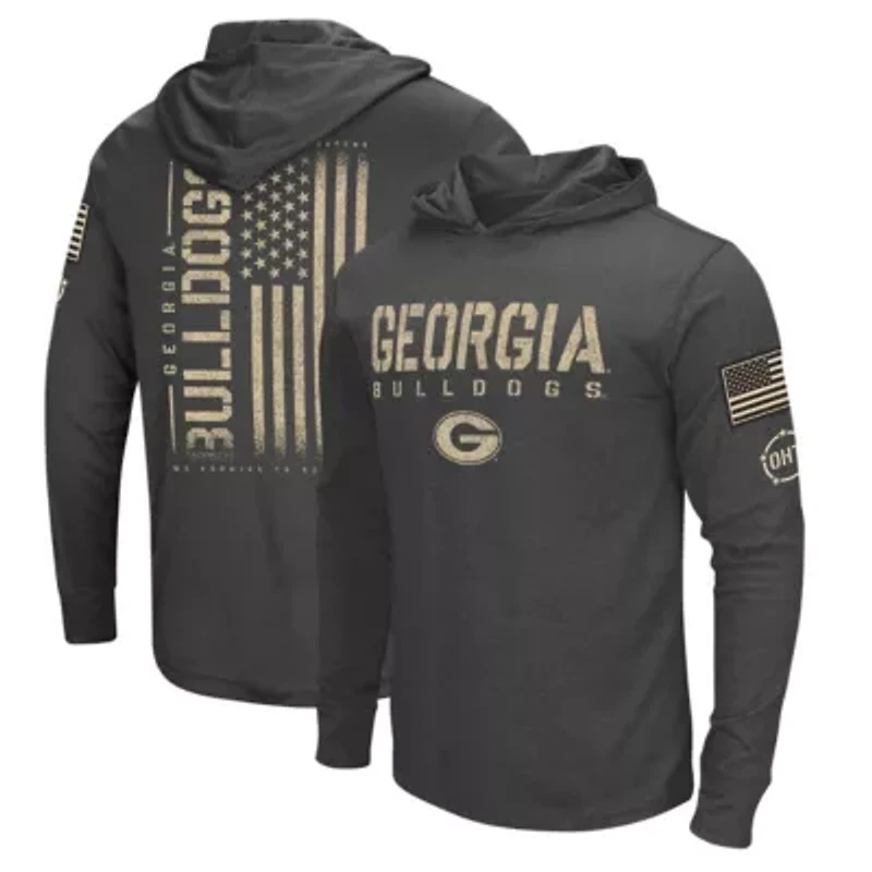NCAA Georgia Bulldogs Team OHT Military Appreciation Long Sleeve Hoodie T-Shirt