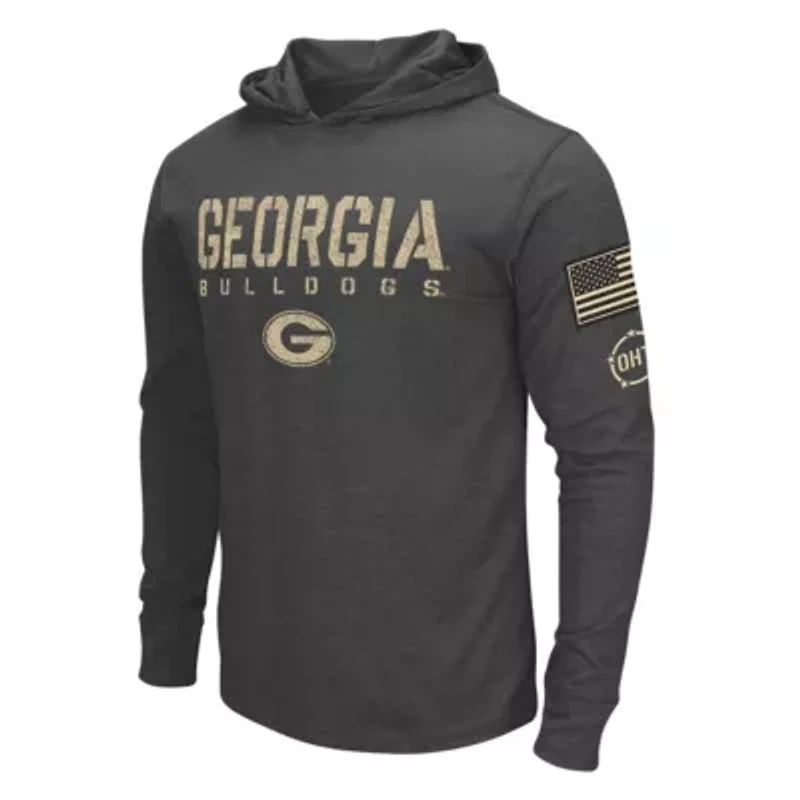 NCAA Georgia Bulldogs Team OHT Military Appreciation Long Sleeve Hoodie T-Shirt
