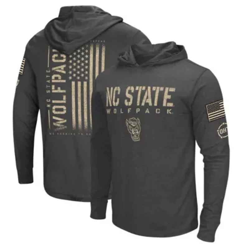 NCAA NC State Wolfpack Team OHT Military Appreciation Long Sleeve Hoodie T-Shirt