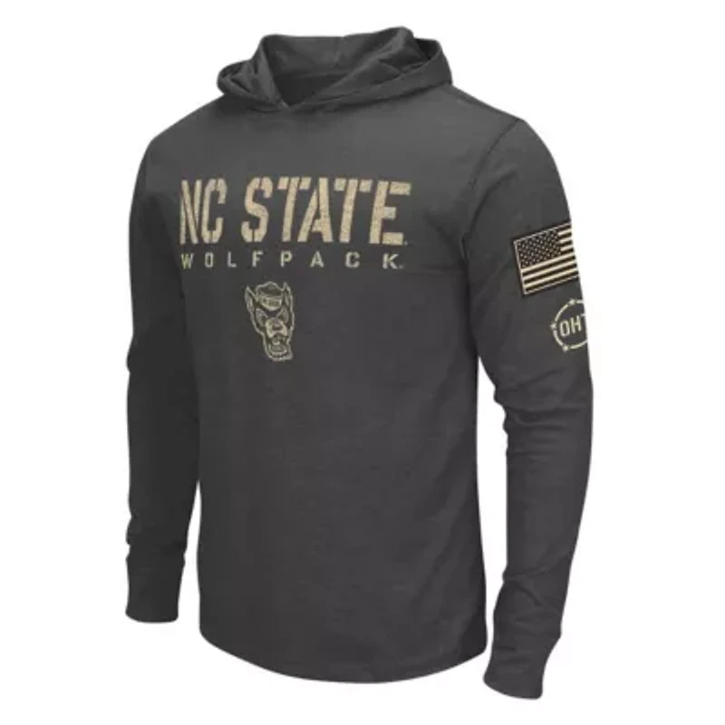 NCAA NC State Wolfpack Team OHT Military Appreciation Long Sleeve Hoodie T-Shirt