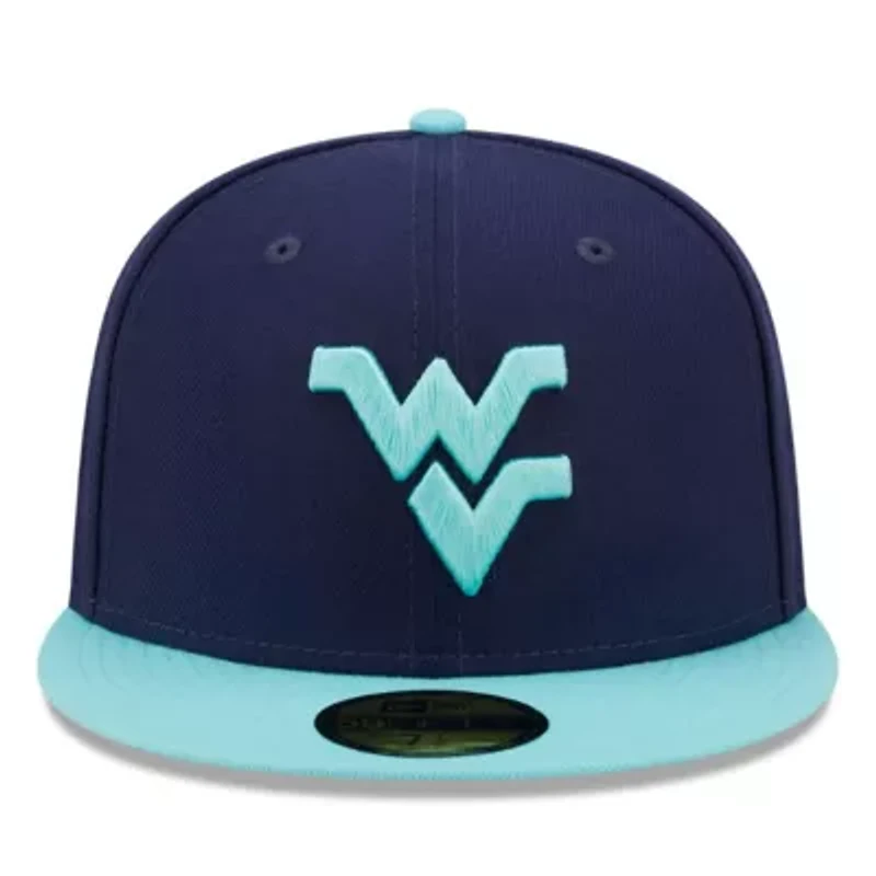 NCAA Navy/Light West Virginia Mountaineers 59FIFTY Fitted Hat