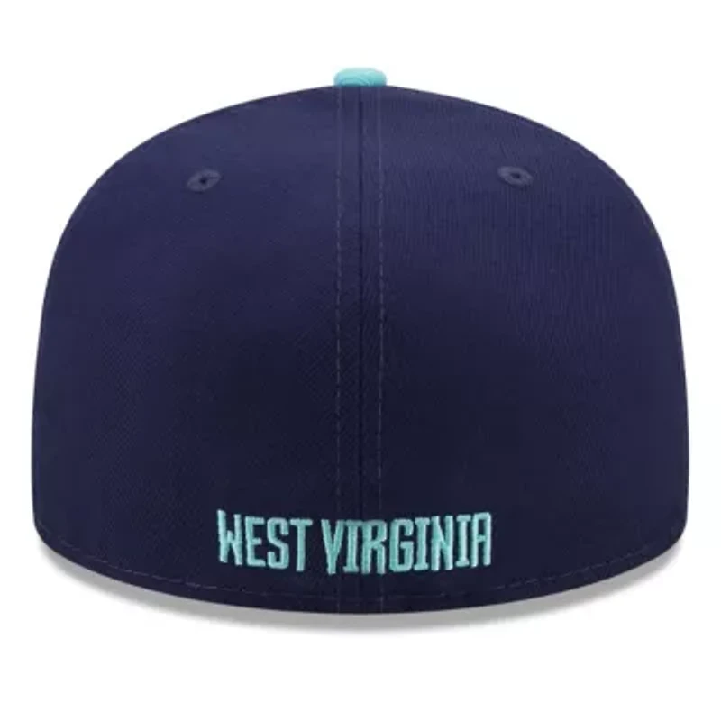 NCAA Navy/Light West Virginia Mountaineers 59FIFTY Fitted Hat