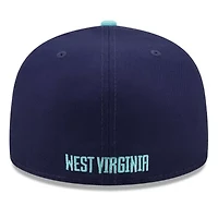 NCAA Navy/Light West Virginia Mountaineers 59FIFTY Fitted Hat