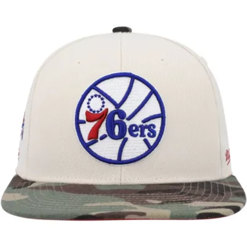 NBA Cream/Camo Philadelphia 76ers Hardwood Classics 1976 All-Star Game Off Fitted Hat
