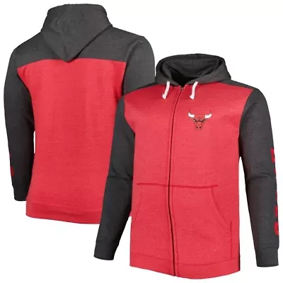 NBA Fanatics ed Chicago Bulls Big & Tall Down and Distance Full-Zip Hoodie
