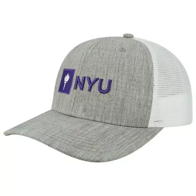 NCAA Heather Gray/White NYU Violets The Champ Trucker Snapback Hat