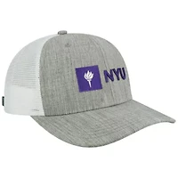 NCAA Heather Gray/White NYU Violets The Champ Trucker Snapback Hat