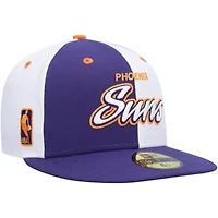 NBA Purple/White Phoenix Suns Script Pinwheel 59FIFTY Fitted Hat