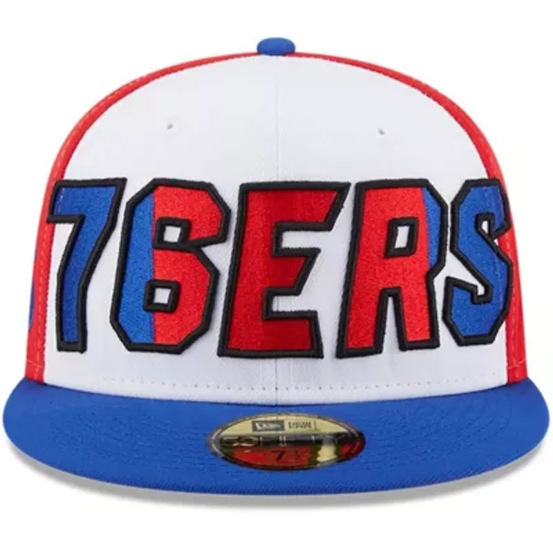 NBA White/Royal Philadelphia 76ers Back Half 9FIFTY Fitted Hat
