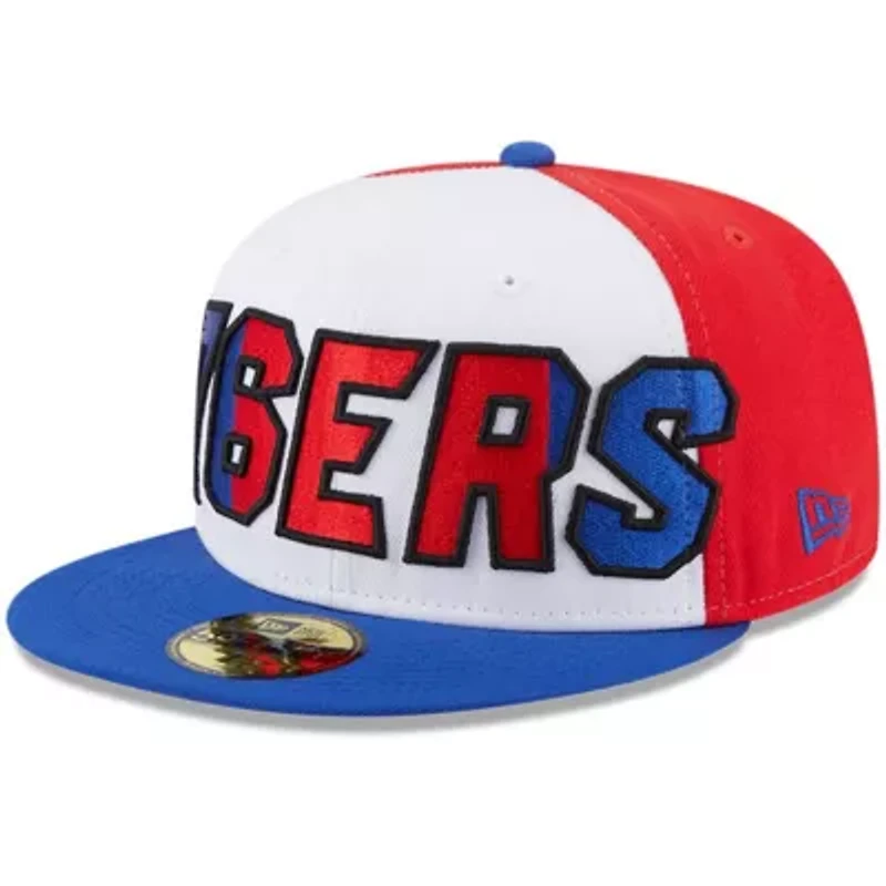 NBA White/Royal Philadelphia 76ers Back Half 9FIFTY Fitted Hat