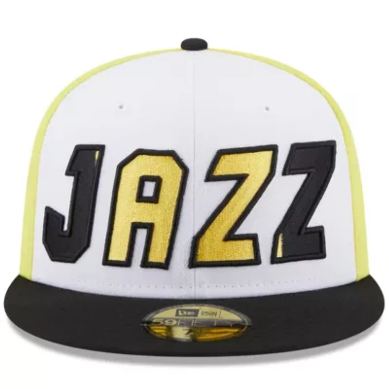 NBA White/Black Utah Jazz Back Half 59FIFTY Fitted Hat