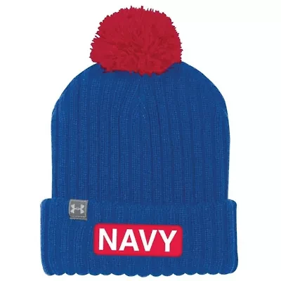 Navy Midshipmen NCAA Under Armour Midshipmen 2022 Special Games NASA Cuffed Knit Hat with Pom
