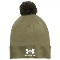 NCAA Under Armour Northwestern Wildcats Freedom Collection Cuffed Knit Hat with Pom