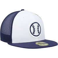 MLB White/Navy Milwaukee Brewers 2023 On-Field Batting Practice 59FIFTY Fitted Hat