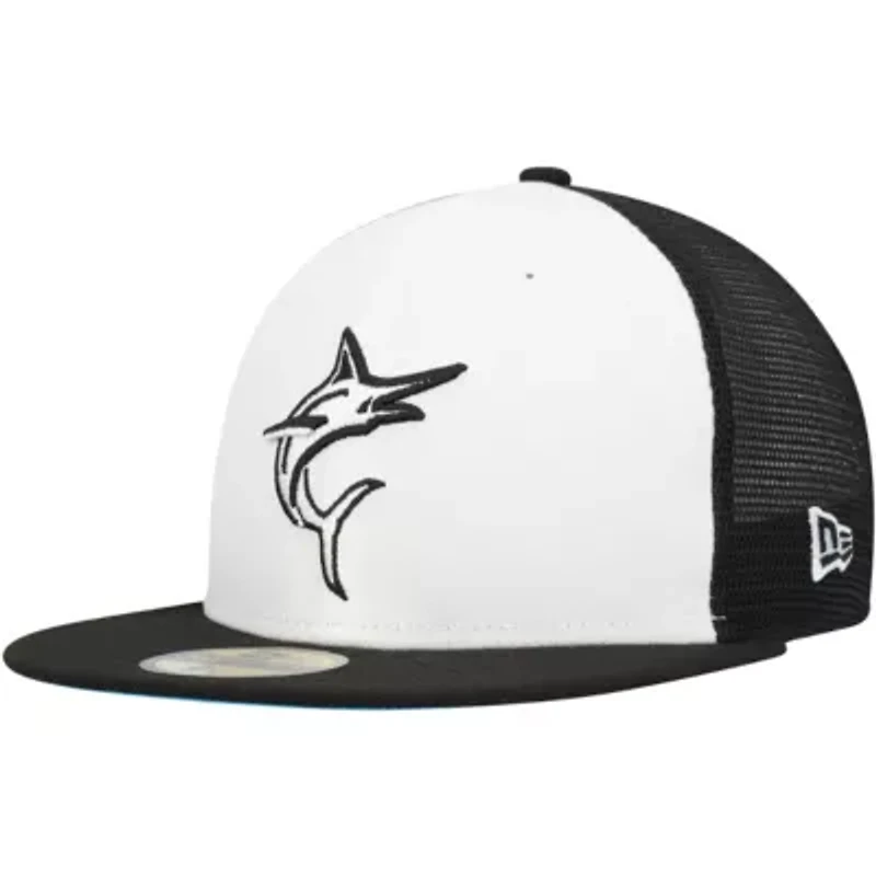 MLB White/Black Miami Marlins 2023 On-Field Batting Practice 59FIFTY Fitted Hat