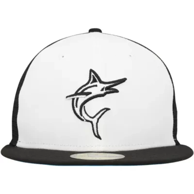 MLB White/Black Miami Marlins 2023 On-Field Batting Practice 59FIFTY Fitted Hat