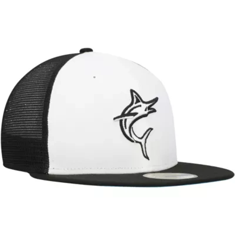 MLB White/Black Miami Marlins 2023 On-Field Batting Practice 59FIFTY Fitted Hat