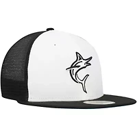 MLB White/Black Miami Marlins 2023 On-Field Batting Practice 59FIFTY Fitted Hat