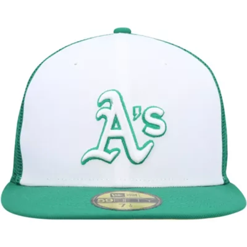Oakland Athletics MLB White/Green 2023 On-Field Batting Practice 59FIFTY Fitted Hat
