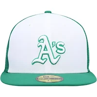 Oakland Athletics MLB White/Green 2023 On-Field Batting Practice 59FIFTY Fitted Hat