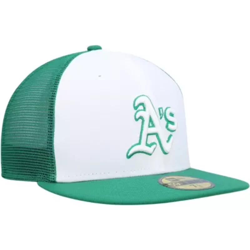 Oakland Athletics MLB White/Green 2023 On-Field Batting Practice 59FIFTY Fitted Hat