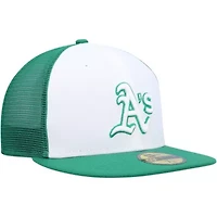 Oakland Athletics MLB White/Green 2023 On-Field Batting Practice 59FIFTY Fitted Hat
