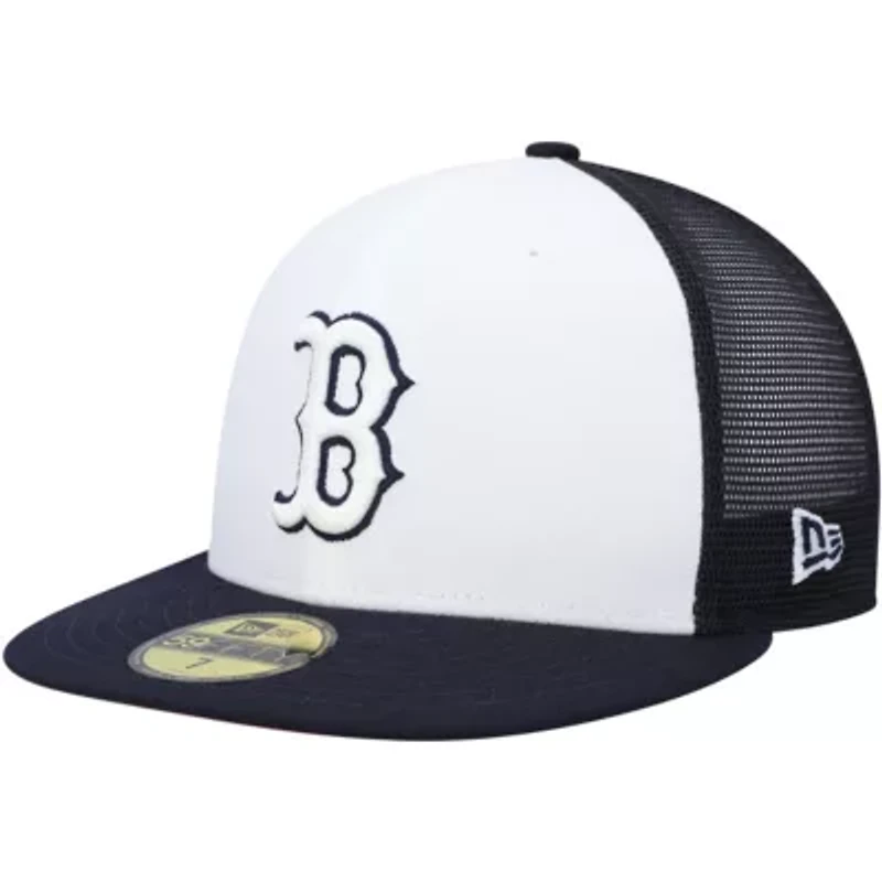 Boston Red Sox MLB White/Navy 2023 On-Field Batting Practice 59FIFTY Fitted Hat