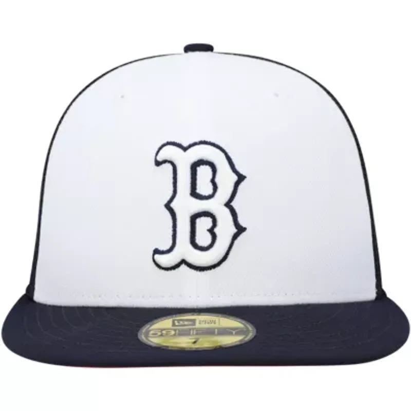 Boston Red Sox MLB White/Navy 2023 On-Field Batting Practice 59FIFTY Fitted Hat